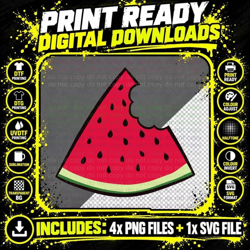 Watermelon Fruit Fresh Watermelon T-Shirt Png SVG Digital Bundle