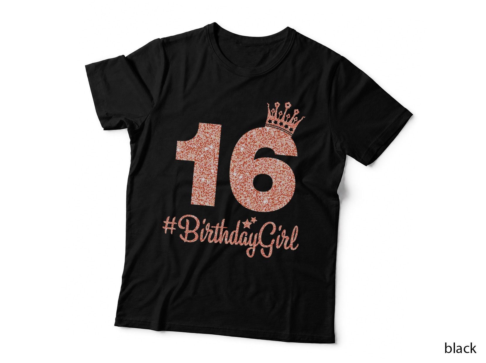 16 Birthdaygirl Sweet Sixteen 16th Pink Crown Tee for Girls T-Shirt