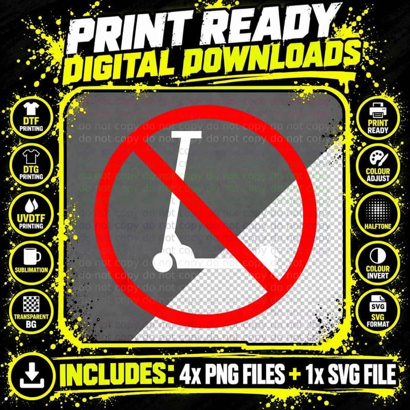 Anti Scooters T-Shirt for Skaters Png SVG Digital Bundle