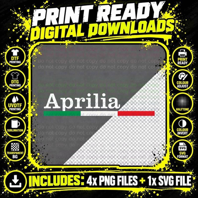 Aprilia Città Italiana Bandiera Italia Maglietta T-Shirt Png SVG Digital Bundle