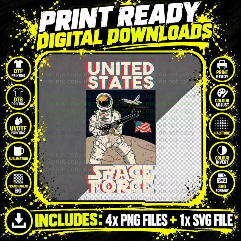 Badass Space Force T-Shirt! T-Shirt Png SVG Digital Bundle