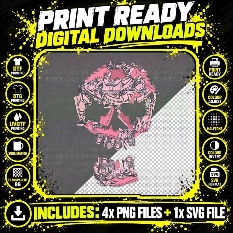 Big Ol' Sneakerhead Pink Color Graphic T-Shirt Png SVG Digital Bundle