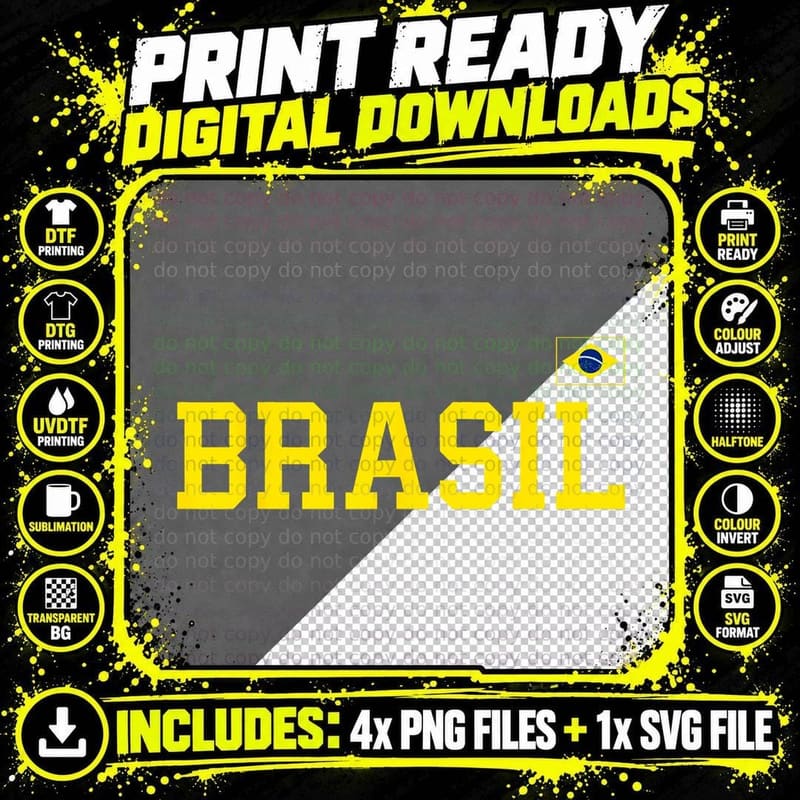 Brazil T Shirt Women Men Kids Brasil Brazilian Flag Png SVG Digital Bundle