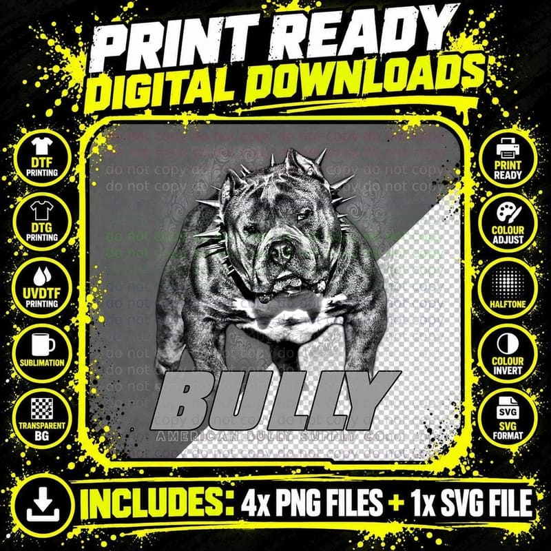 Bully American Bully Clothing Pit Bull Shirt T-Shirt Png SVG Digital Bundle