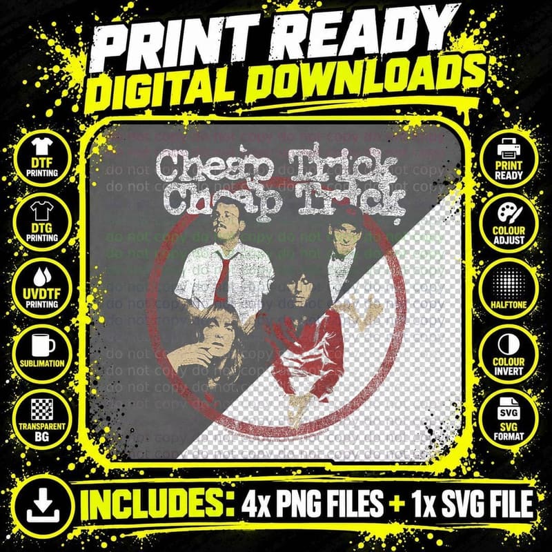 Cheap Trick Circle T-Shirt Png SVG Digital Bundle