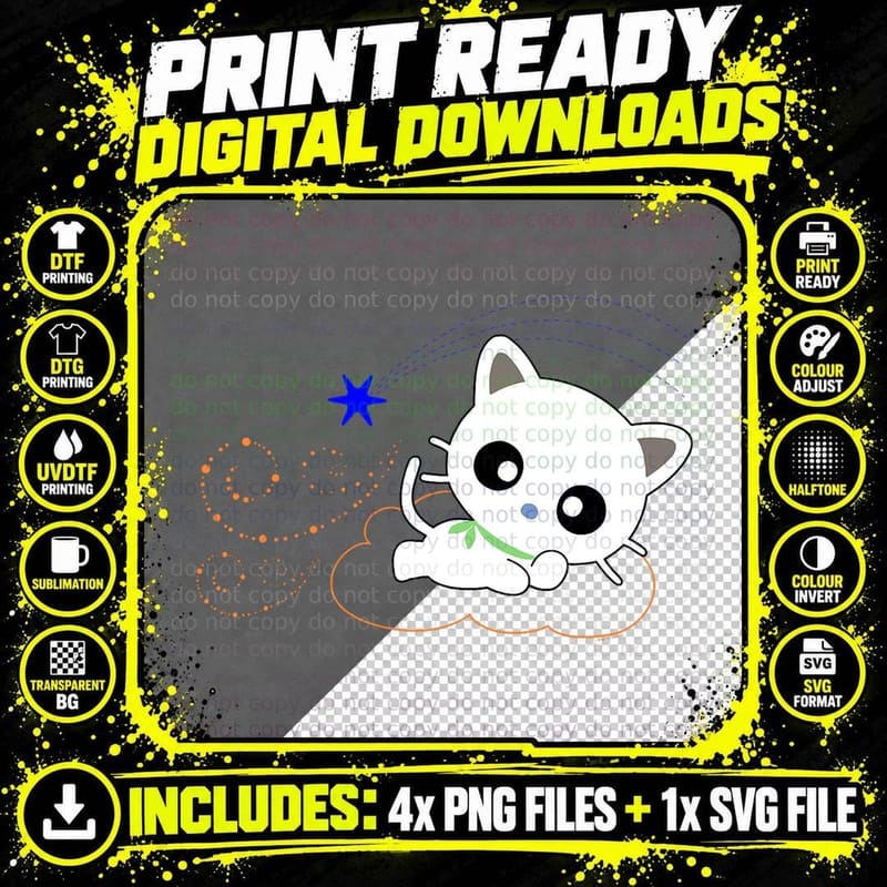 Chococat Shooting Star T-Shirt Png SVG Digital Bundle