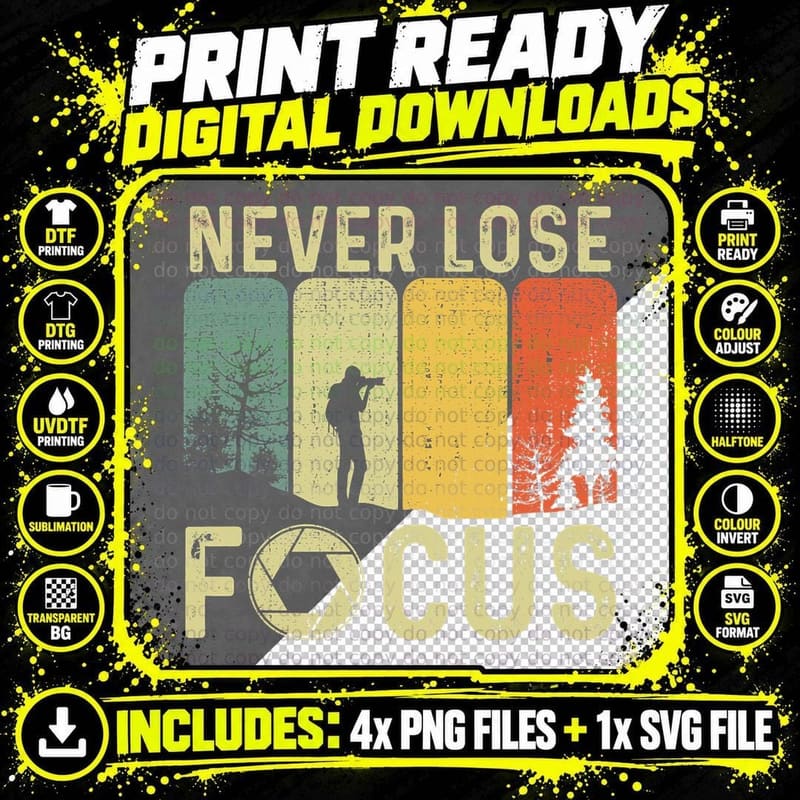 Cool Photography Art for Men Women Photographer Camera Png SVG Digital Bundle