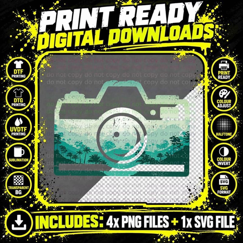 Cool Photography for Men Women Photographer Camera Lover Png SVG Digital Bundle