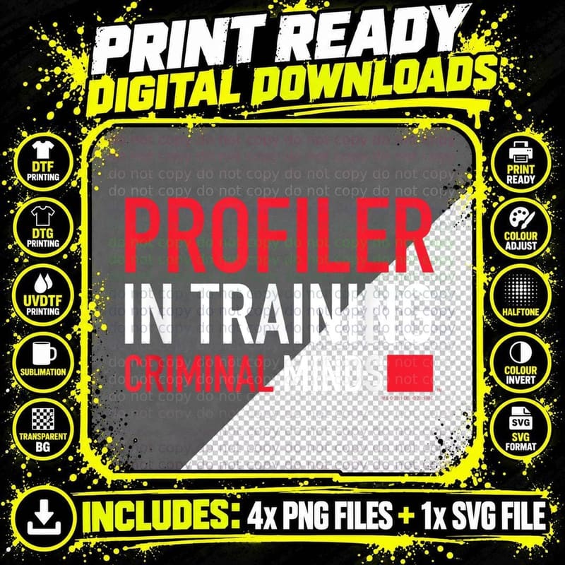 Criminal Minds Profiler in Training T-Shirt Png SVG Digital Bundle