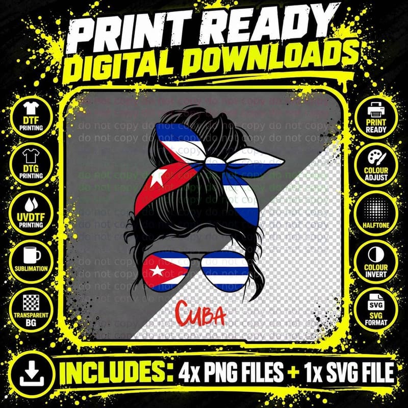 Cuba Chica Cubana Cuban Girl Libre T-Shirt Png SVG Digital Bundle