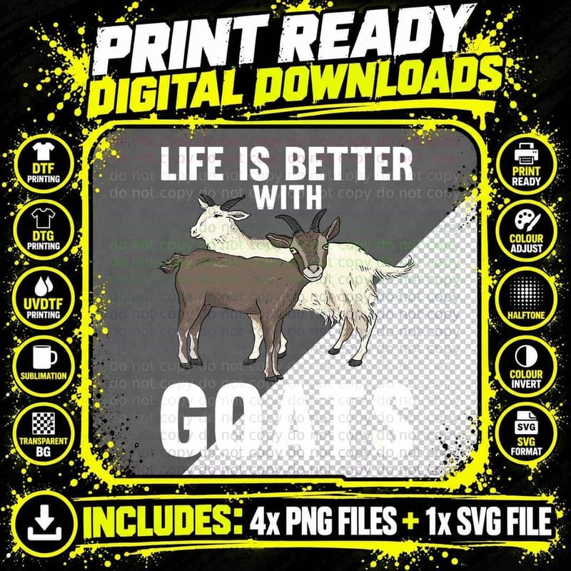 Cute Goat Design for Men Women Kids Goat Lover Whisperer Png SVG Digital Bundle