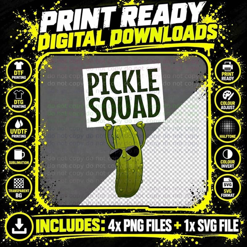 Cute Pickle Design for Men Women Kids Cucumber Pickle Png SVG Digital Bundle