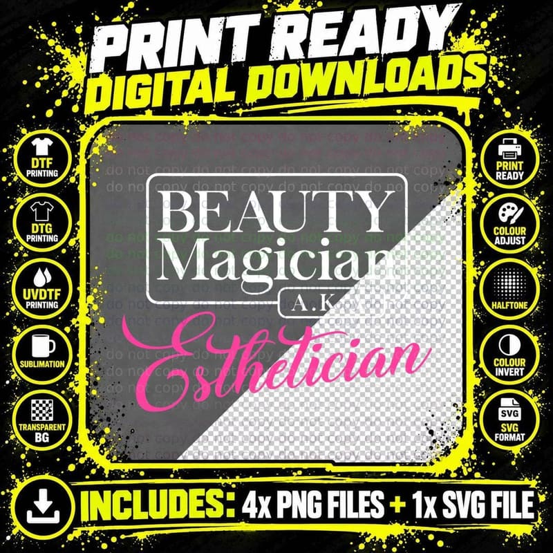Cute Shirt for Estheticians Perfect for Beauty Magician Png SVG Digital Bundle