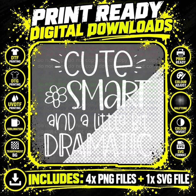 Cute Smart and a Little Bit Dramatic, Little Boss T-Shirt Png SVG Digital Bundle