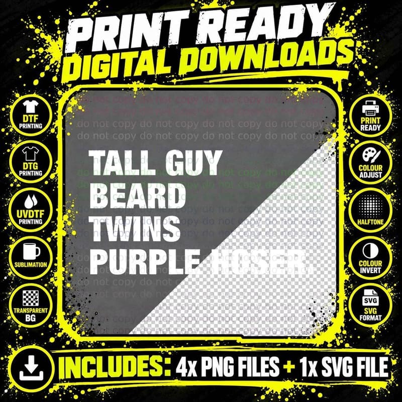 Dude Perfect Purple Hoser T-Shirt Png SVG Digital Bundle