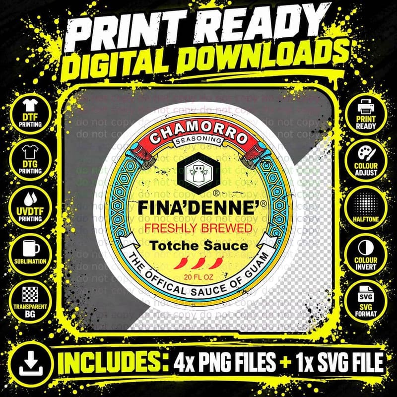 Fina'denne', Chamorro, the Official Sauce of Guam T-Shirt Png SVG Digital Bundle