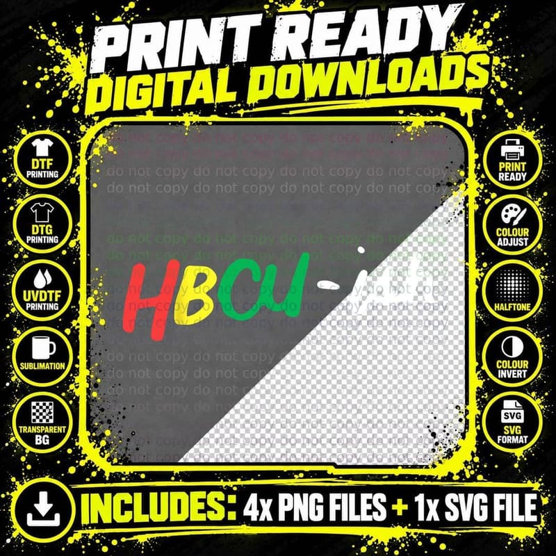 HBCU ISH Historical Black College Alumni T-Shirt Png SVG Digital Bundle