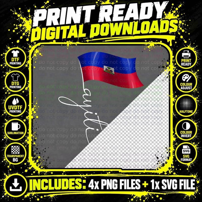 Haiti Haitian Country Flag Day Love Heart Proud Ayiti Png SVG Digital Bundle