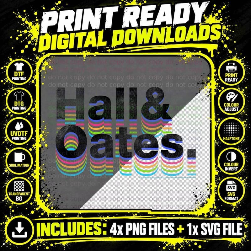 Hall & Oates Simple Logo T-Shirt Png SVG Digital Bundle