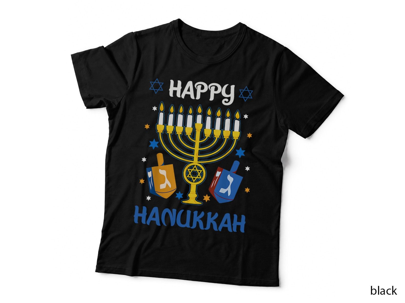 Happy Hanukkah Menorah Chanukah Jewish Men Women Kids T-Shirt