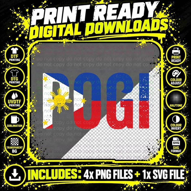 Hilarious Pogi Statement in Philippine Flag Design Idea Png SVG Digital Bundle