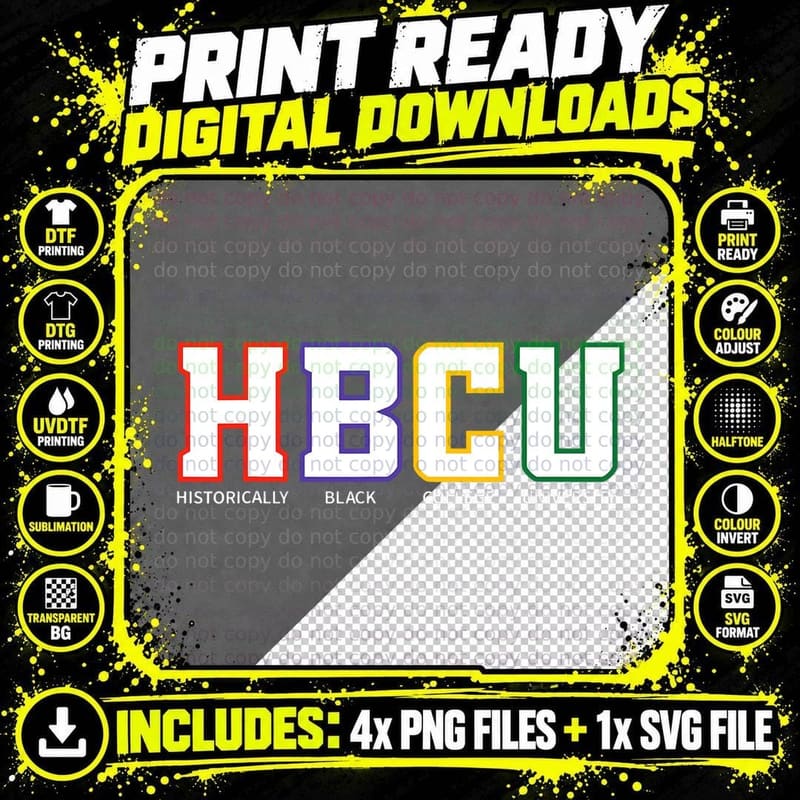 Historically Black College Graduate Afro-American HBCU Png SVG Digital Bundle