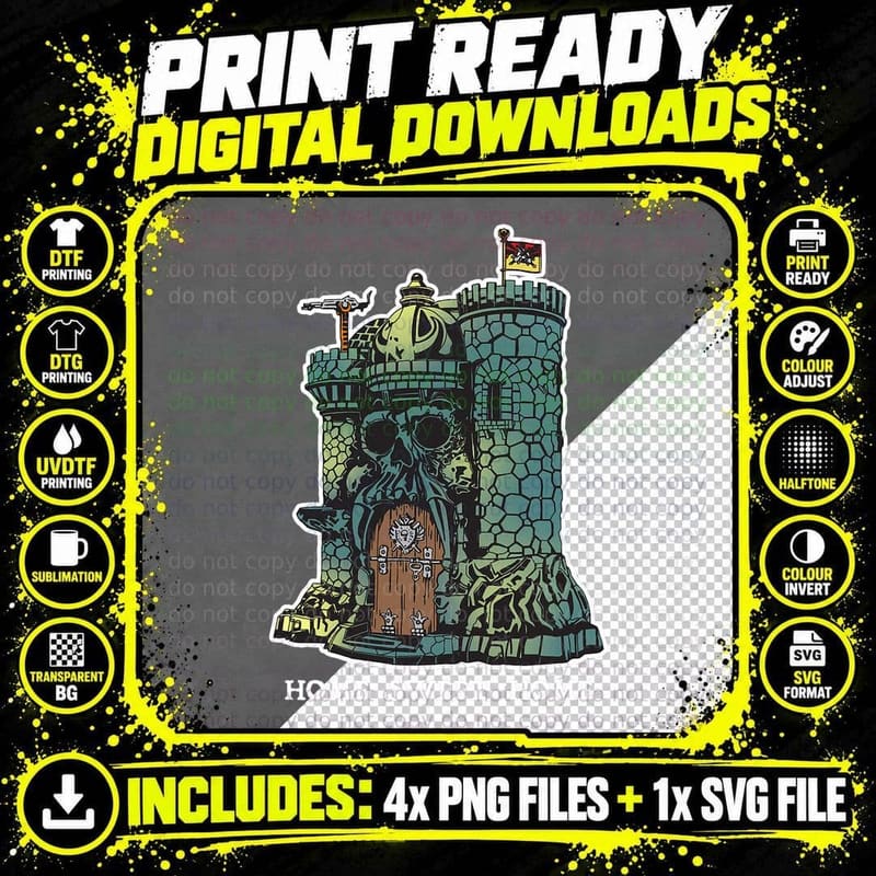 Home Sweet Home He Man Castle Toy 1980 T-Shirt Png SVG Digital Bundle