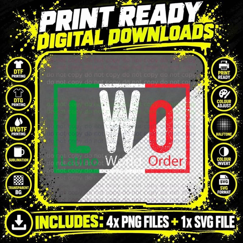 Latino World Order T-Shirt Png SVG Digital Bundle