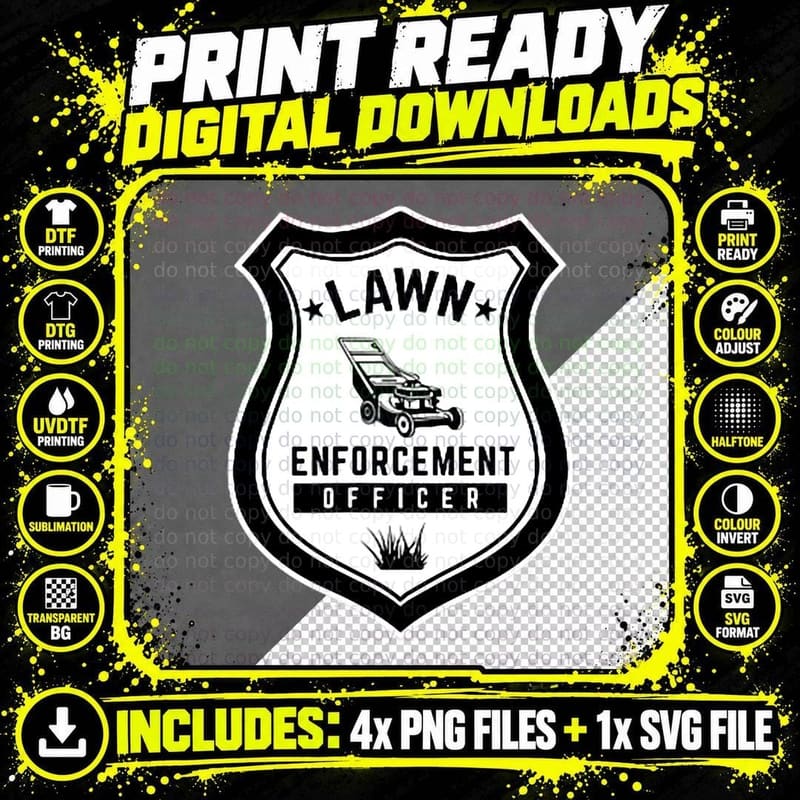 Lawn Enforcement Officer T-Shirt Png SVG Digital Bundle