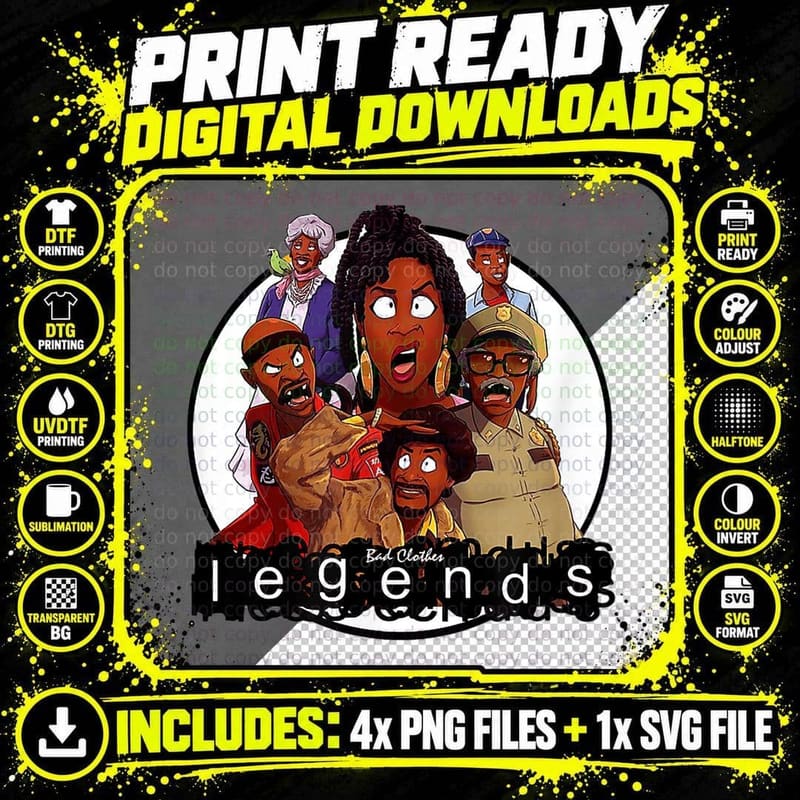 Legends (Martin Characters) T-Shirt Png SVG Digital Bundle