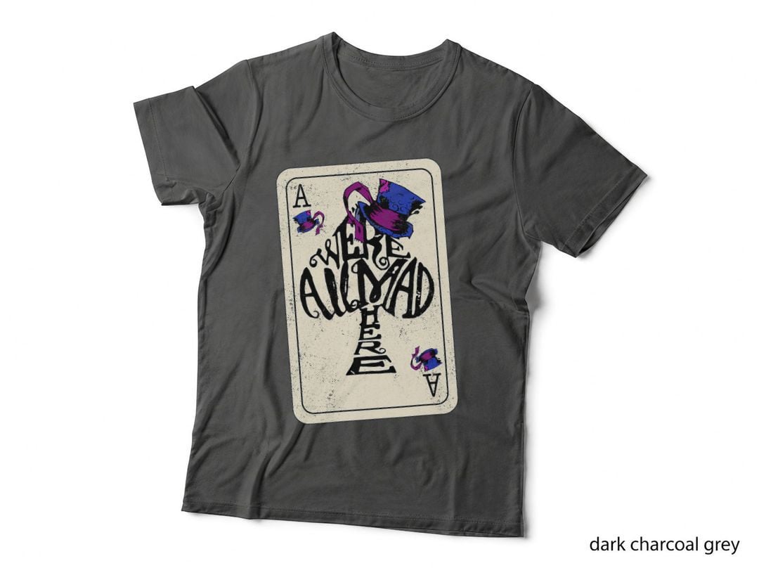 Mad Hatter We're All Mad Here Ace of Spades T-Shirt