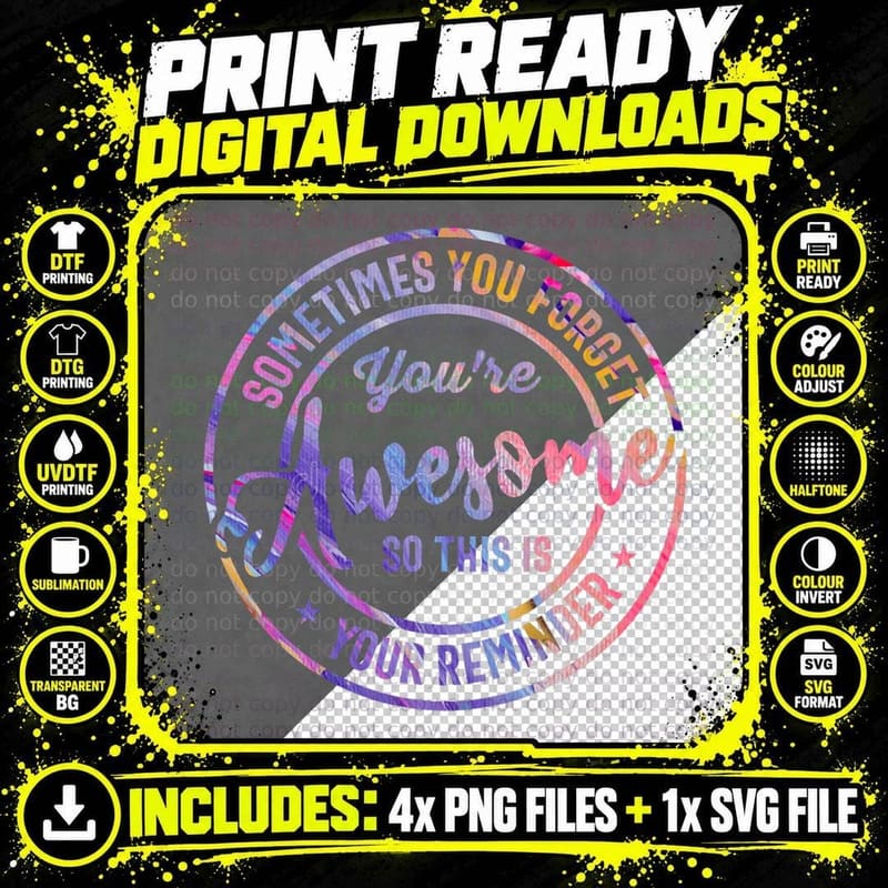 Mens Sometimes You Forget You're Awesome So This Is Your Png SVG Digital Bundle