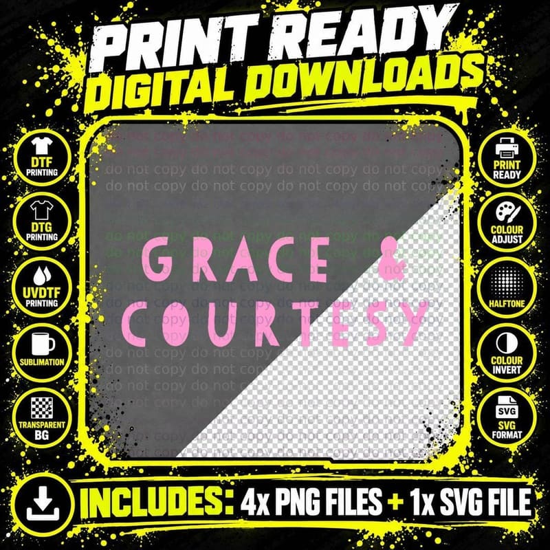 Montessori Grace & Courtesy T-Shirt Png SVG Digital Bundle