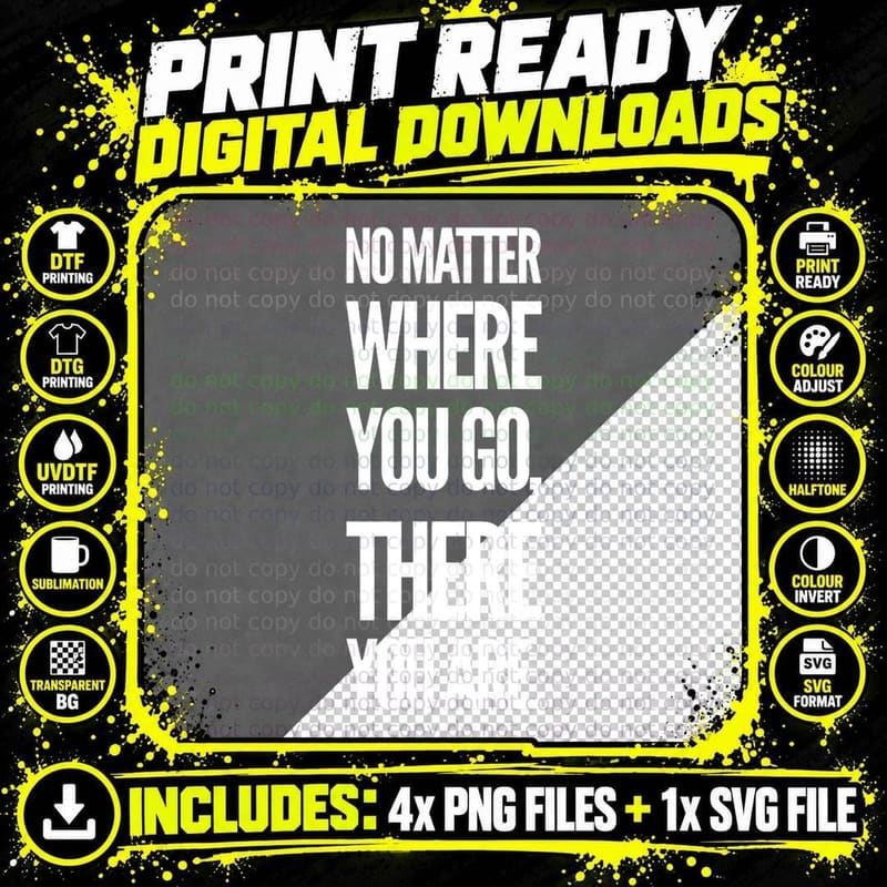 No Matter Where You Go, There You Are T-Shirt Png SVG Digital Bundle