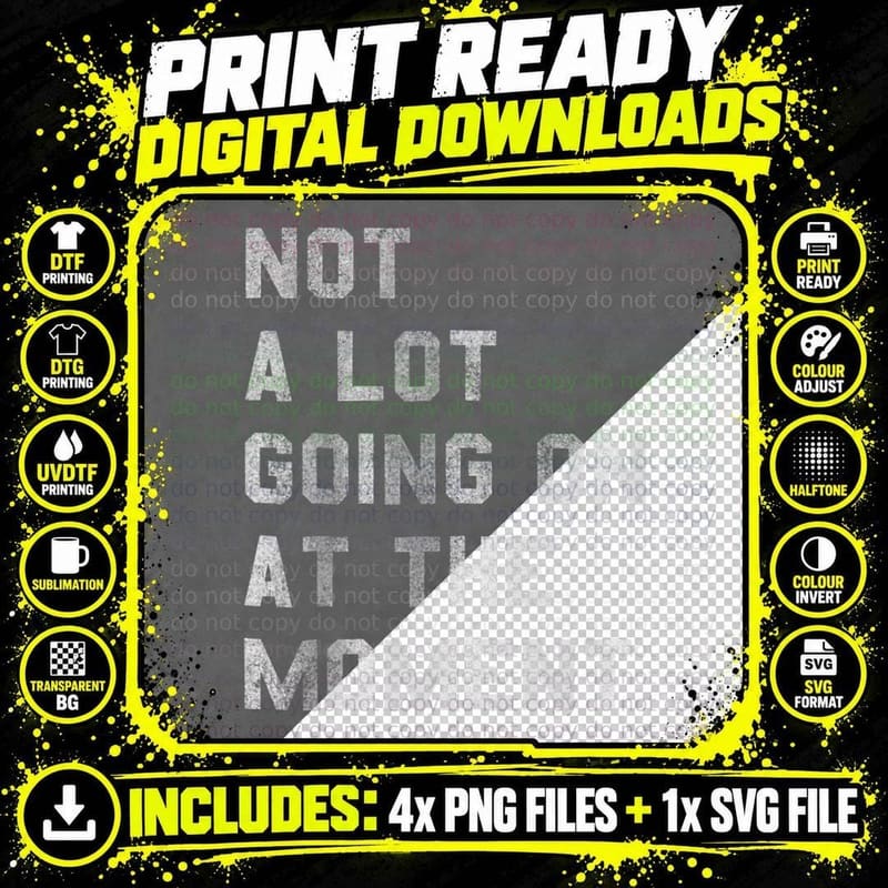 Not a Lot Going on at the Moment, Family Gift T-Shirt Png SVG Digital Bundle