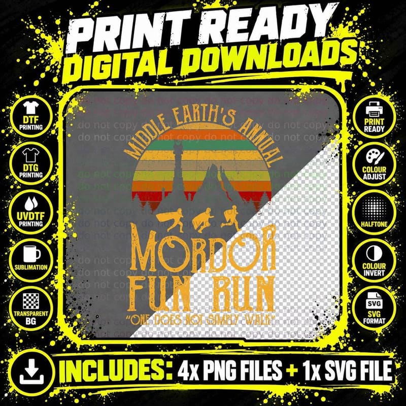 One Does Not Simply Walk Middle Earths Annual Mordor Fun Png SVG Digital Bundle