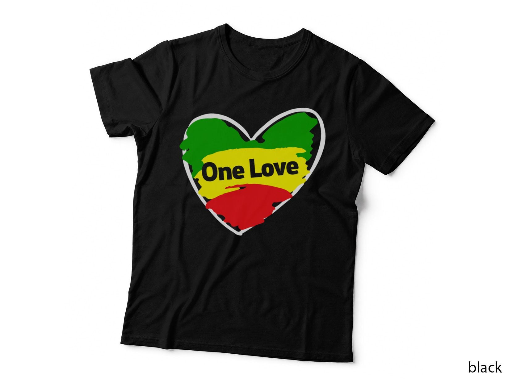 One Love Heart Jamaican Flag T-Shirt