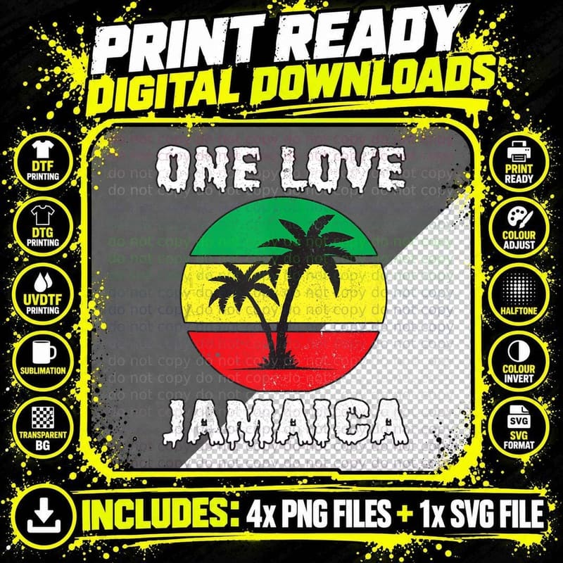 One Love Jamaica T-Shirt, Gift Family Lover Great Tee Png SVG Digital Bundle