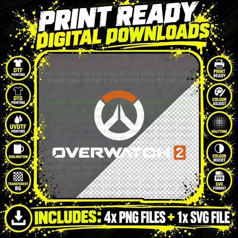Overwatch 2 Center Icon Logo C2 T-Shirt Png SVG Digital Bundle
