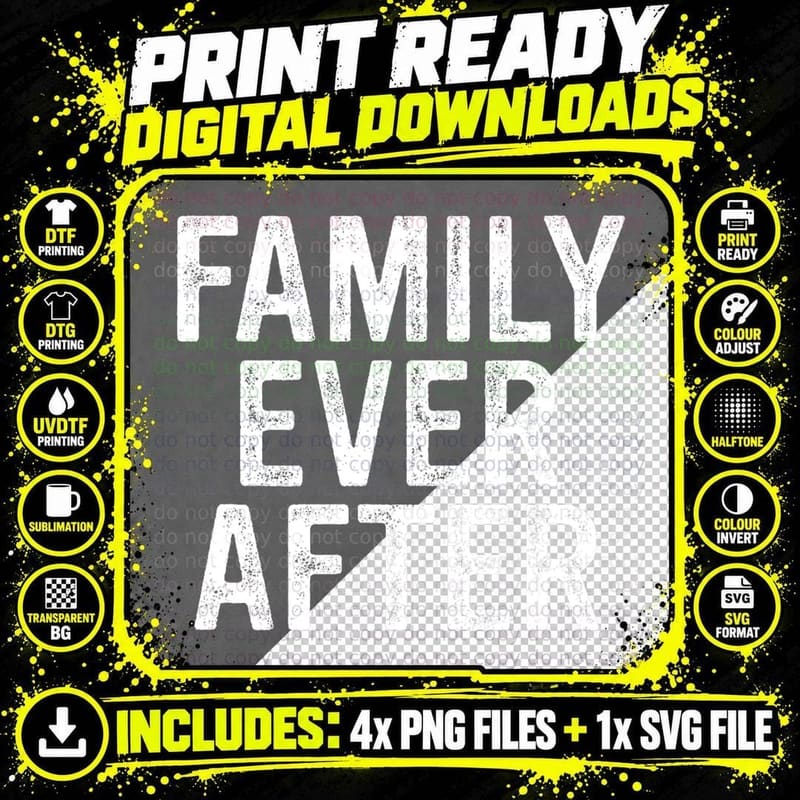Parent Adoption Day Kids Family Ever After Foster Care Png SVG Digital Bundle