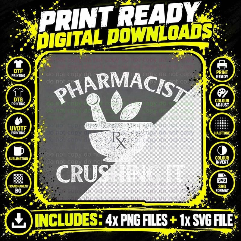 Pharmacist Crushing It - Pharmacy Technician Png SVG Digital Bundle
