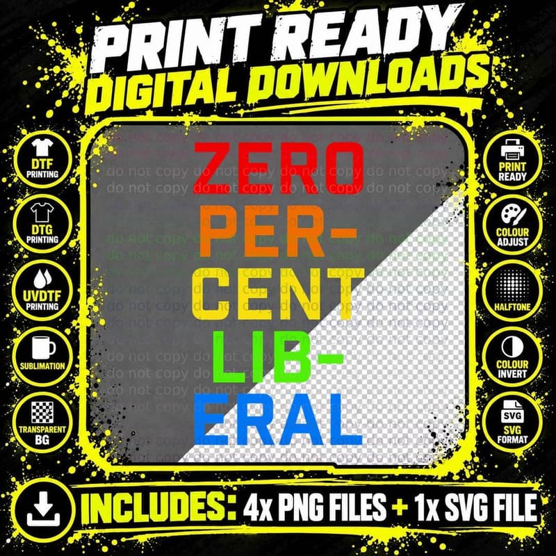Political Rainbow Zero Percent Liberal Conservative Png SVG Digital Bundle