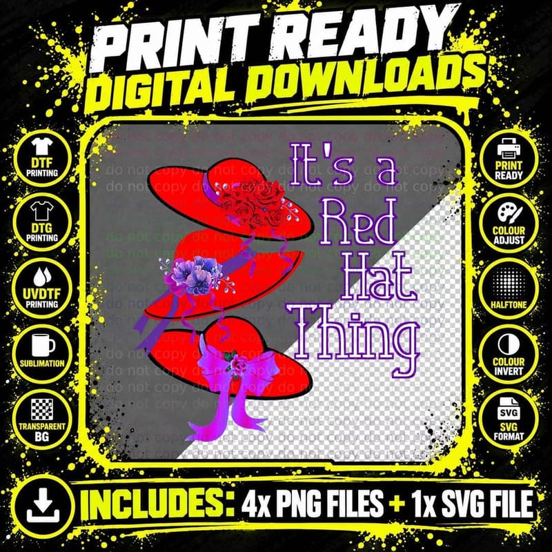 Red Hat It's a Red Hat Thing Gift T-Shirt Png SVG Digital Bundle