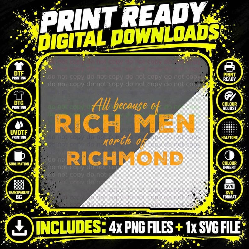 Rich Men North of Richmond - American Anthem Oliver Png SVG Digital Bundle