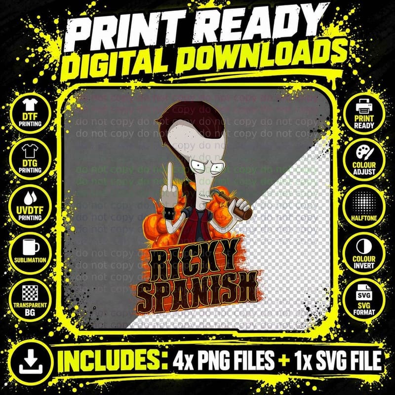Rickys Men Spanishs T-Shirt Png SVG Digital Bundle