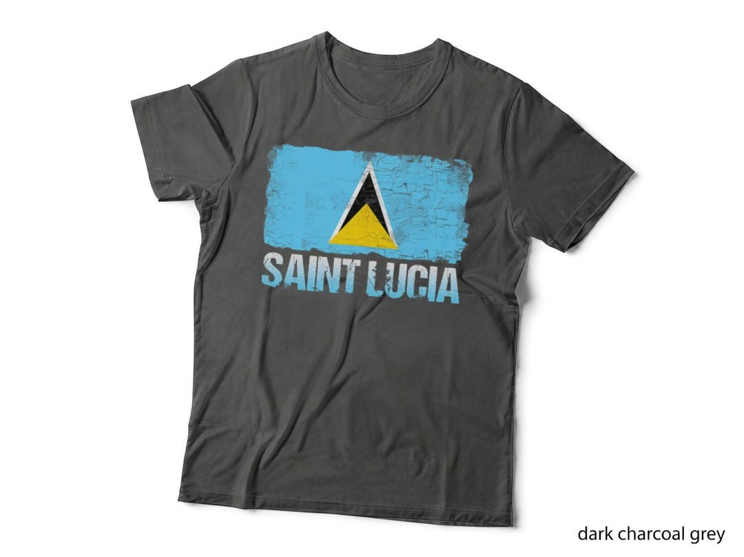 Saint Lucia Flag T-Shirt-Saint Lucian Flag Tee Shirt Gift T-Shirt