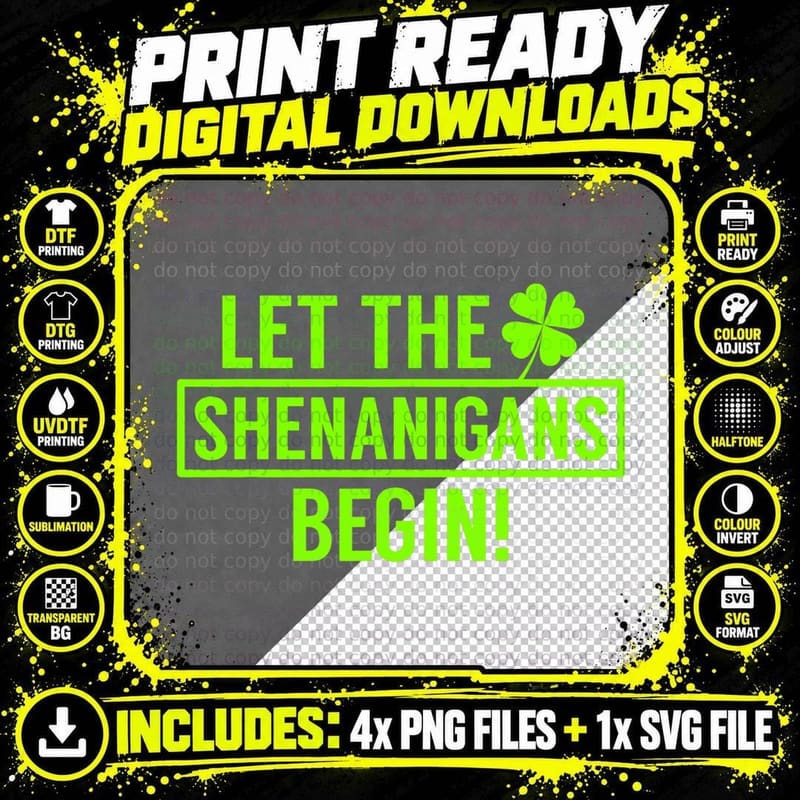 Saint Patricks Shenanigans T-Shirt Png SVG Digital Bundle