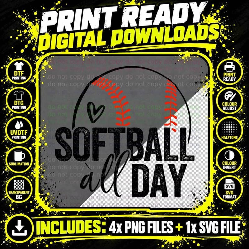 Softball Player Teen Girls Women Men Softball Lover Png SVG Digital Bundle