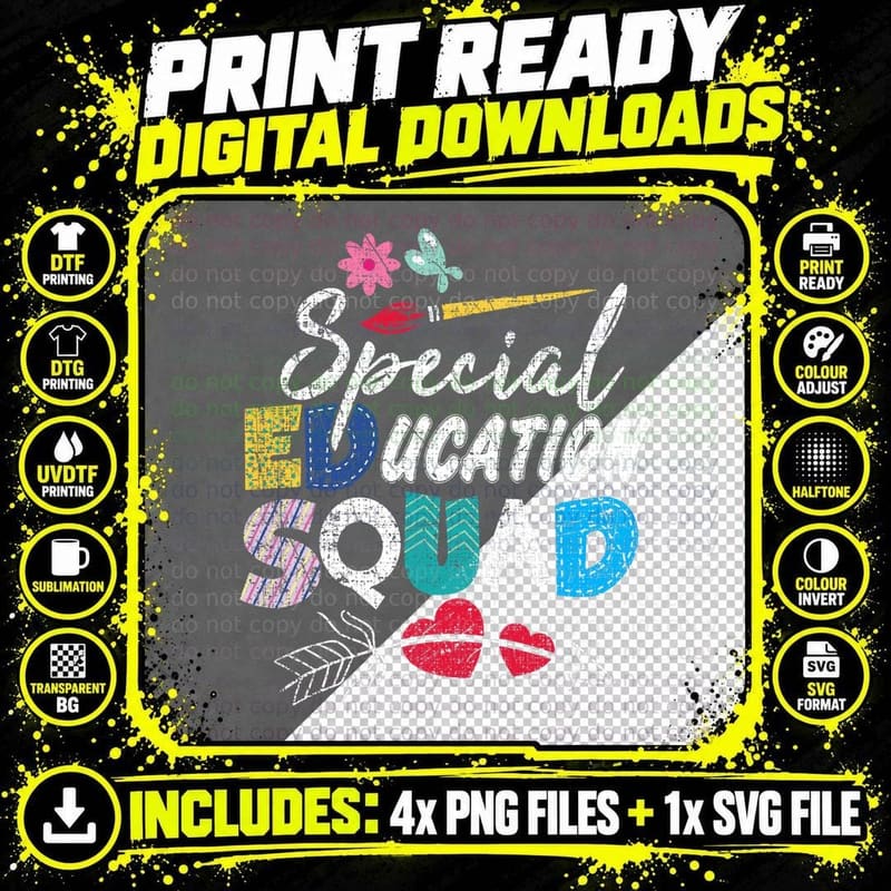 Special Education Squad T-Shirt Png SVG Digital Bundle