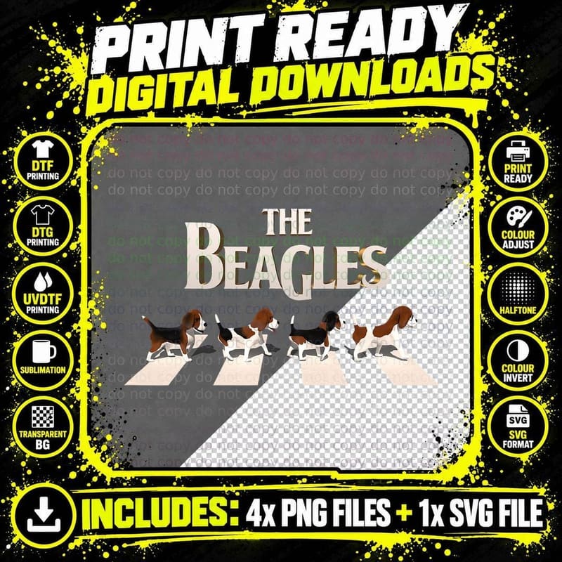The Beagles T-Shirt, Great Tee Png SVG Digital Bundle